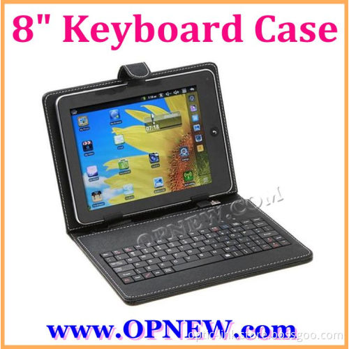 QWERTY USB/mini USB/Micro Keyboard Leather Cover Case Bracket Bag for 8" Tablet PC MID PDA Drop Shipping OPNEW Wholesale